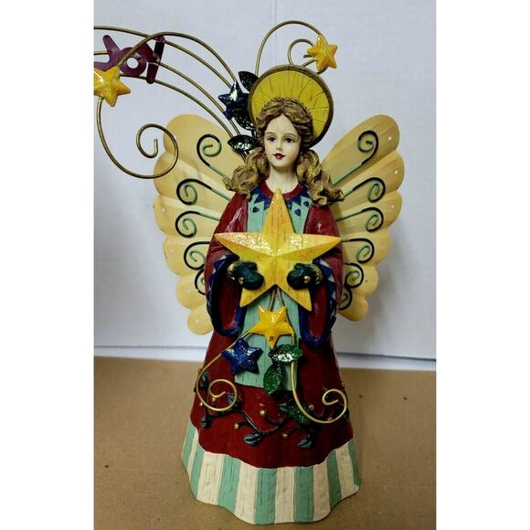 Joy Angel Winged Demdaco 2000 Kathy Killip 10" figurine Christmas - Picture 2 of 4